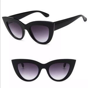 Black Cateye Rockstar Angular Sunglasses, Black, NWOT